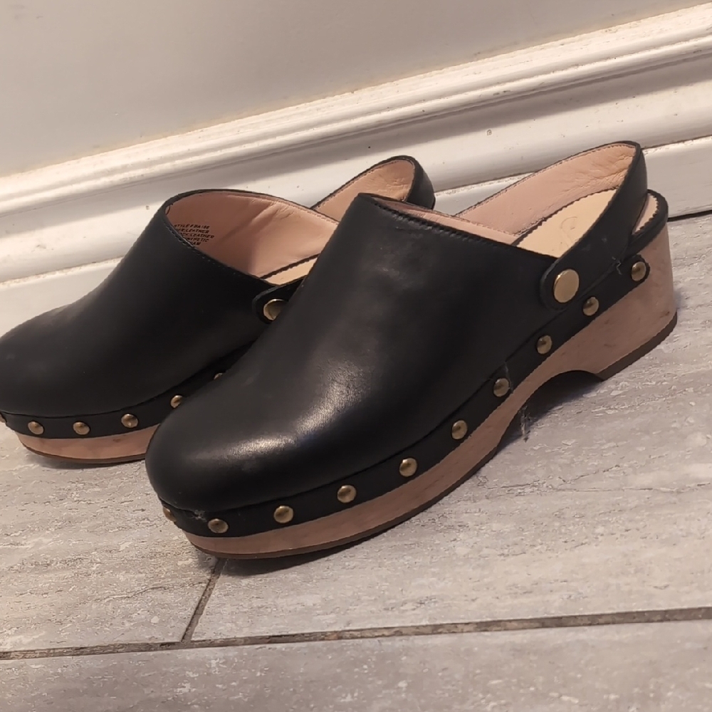J. Crew Black Leather Clogs - Picture 3 of 4